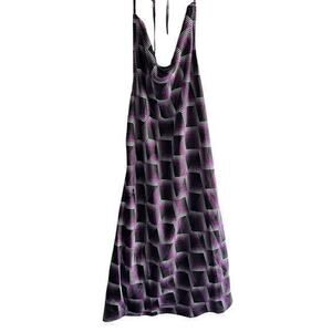 BP Woman’s Saint-Gaudens Mini Purple Black Backless Halter Dress NWT Size L
